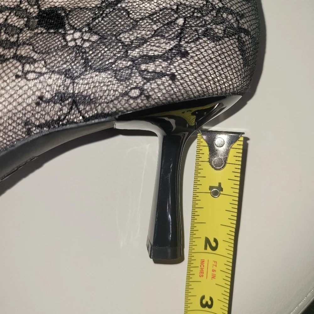 INC International Concepts Black Lace Ankle Booties Size 7M/ 37.5